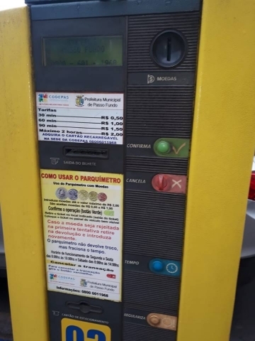 Parquímetros passam por manutenção constantemente, diz presidente da Codepas