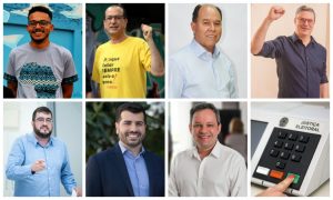 Montagem dos sete candidatos a prefeito de passo fundo em ordem alfabética para mostrar a Confira a agenda dos candidatos a prefeito de Passo Fundo