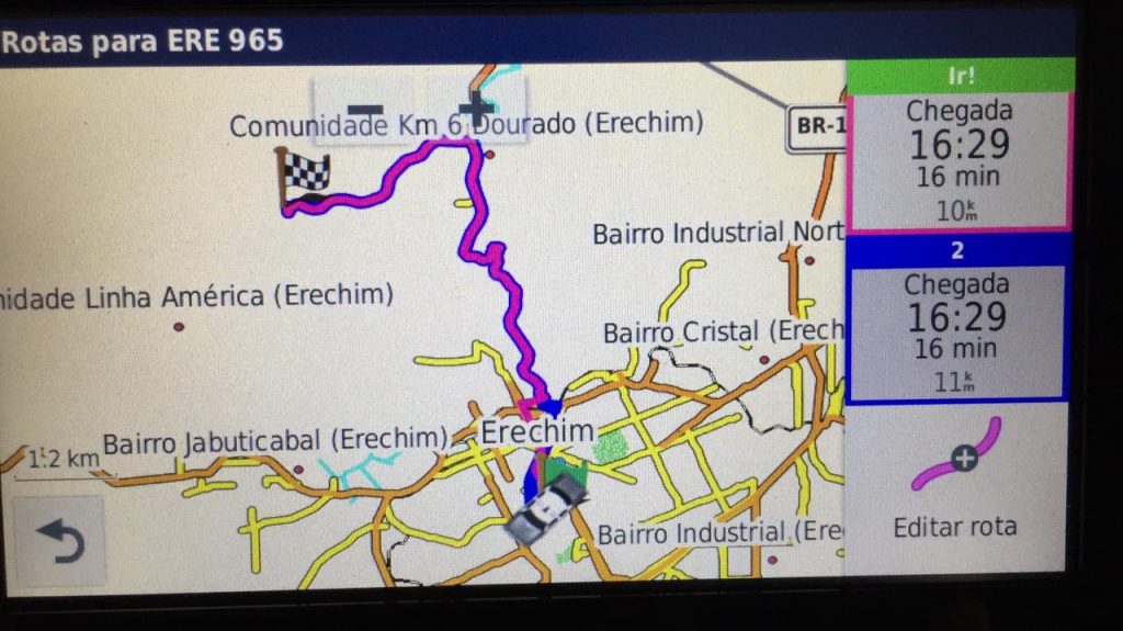 Projeto para mapear o interior é apresentado ao 3º RMPon a iamgem mostra o mapa do GPS utilizado pelas viaturas