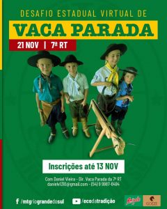 Inscrições para o Desafio Estadual Virtual de Vaca Parada encerram nesta sexta-feira