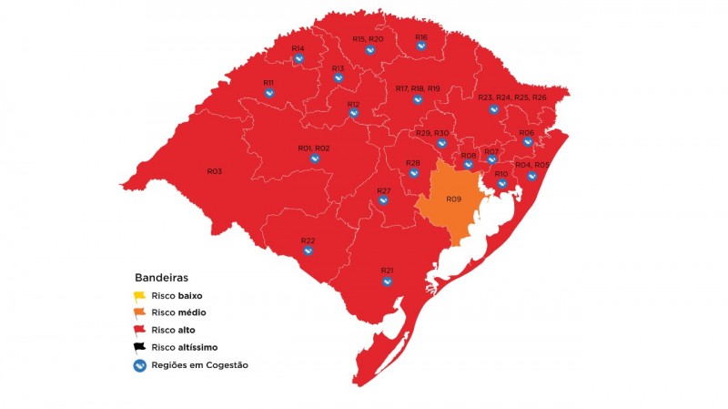 Passo Fundo permanece em bandeira vermelha no mapa definitivo do RS