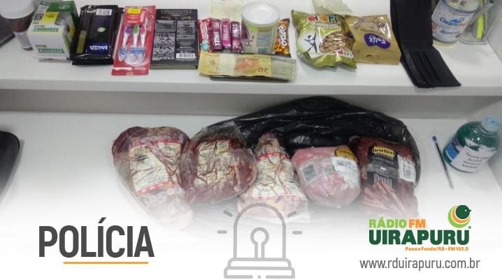 Casal é preso pela BM furtando carnes e doces em mercado de Passo Fundo