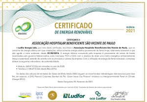 HSVP recebe Certificado de Energia Renovável pelo uso de energia elétrica limpa