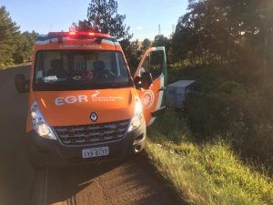 Caminhão sai da pista e motorista fica ferido entre Passo Fundo/Coxilha