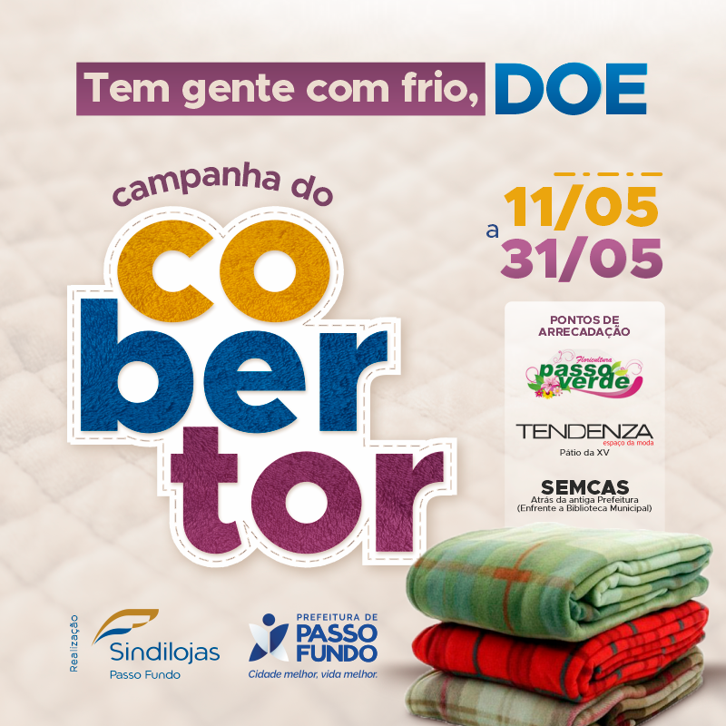 Sindilojas promove até 31 de maio campanha do cobertor