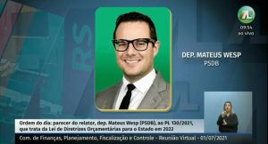 Comissão de Finanças aprova relatório do deputado Wesp às Diretrizes Orçamentárias para 2022