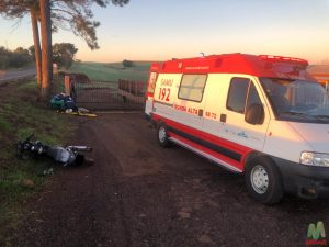 Motociclista é encontrado caído as margens da ERS-324 em Ronda Alta