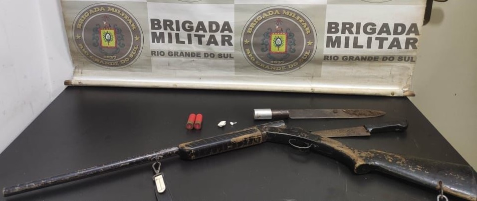 Homem é preso após efetuar tiros de calibre 12 contra a BM em Coxilha