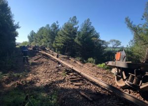 Acidente descarrilha vagões e danifica ferrovia em Mato Castelhano