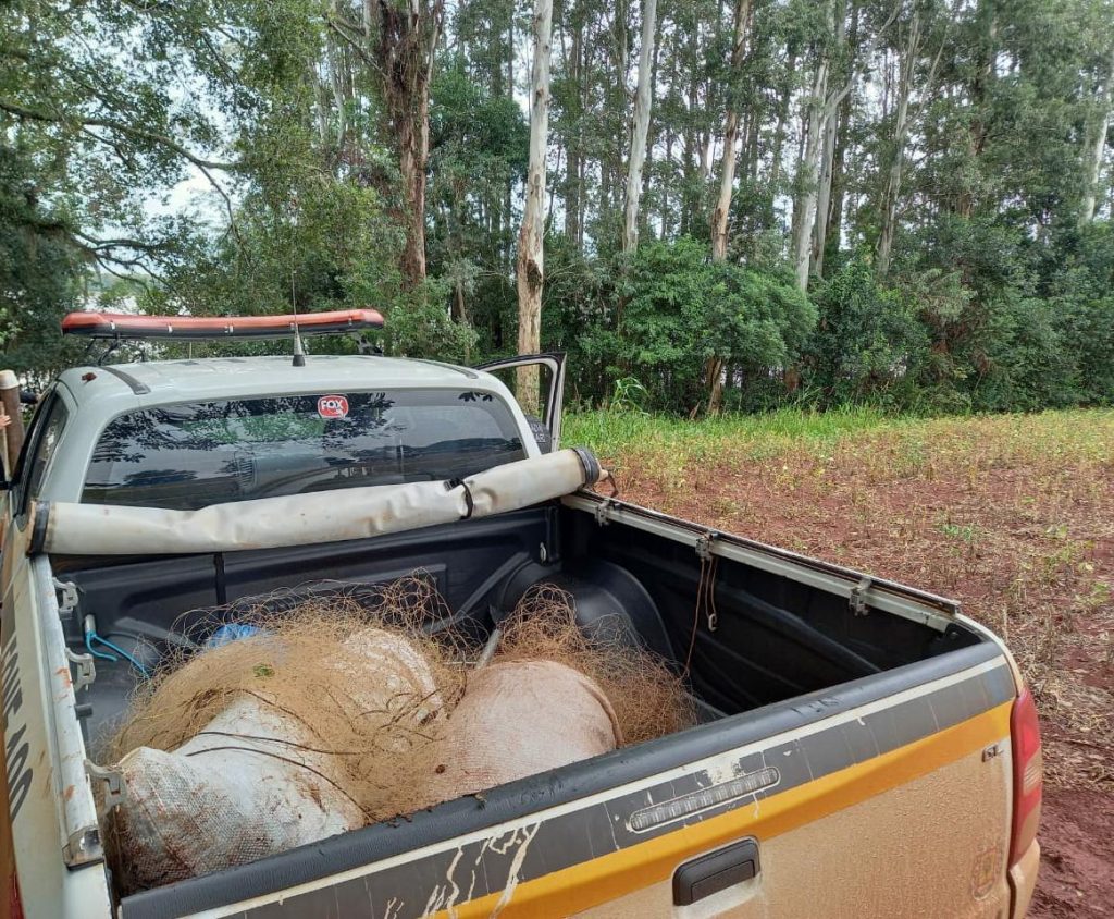 3° Batalhão Ambiental da Brigada Militar de Passo Fundo realizam operação na barragem de Ernestina