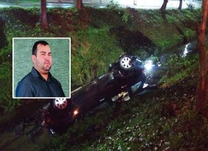 Erechinense morre após carro capotar e cair dentro de rio em SC