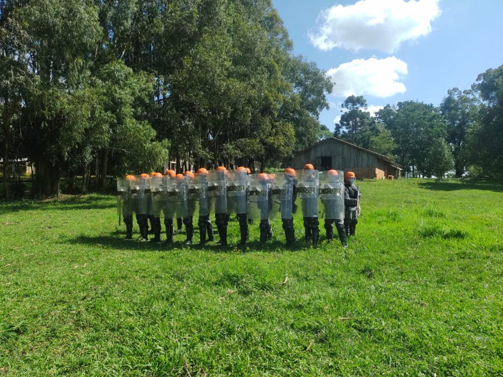 BM realiza treinamento para prevenir conflitos durante passagem de Bolsonaro em Passo Fundo