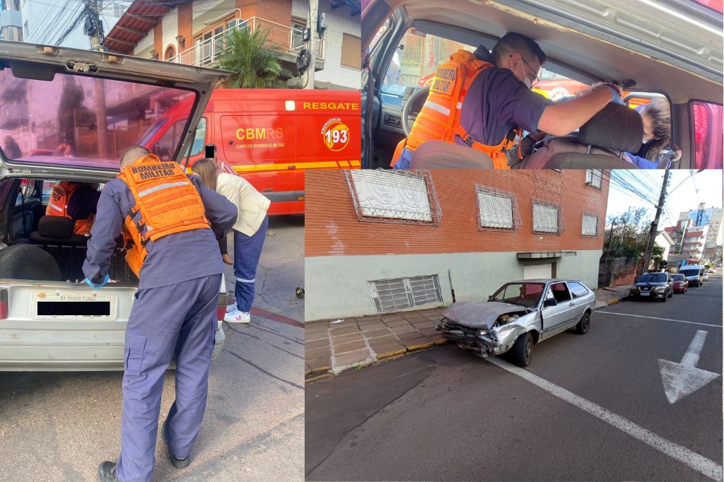 Idosa fica ferida após colisão entre dois carros na Paissandú com Mascarenhas