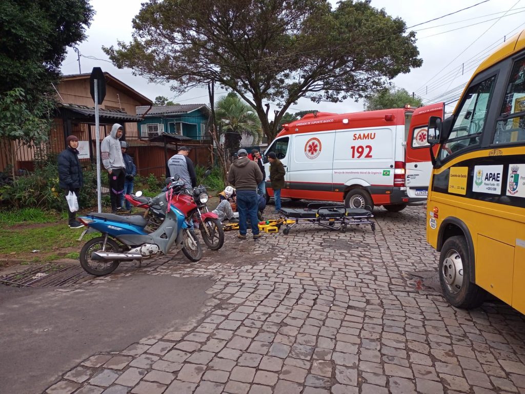 Motociclista fica ferido após acidente no Bairro Santa Maria
