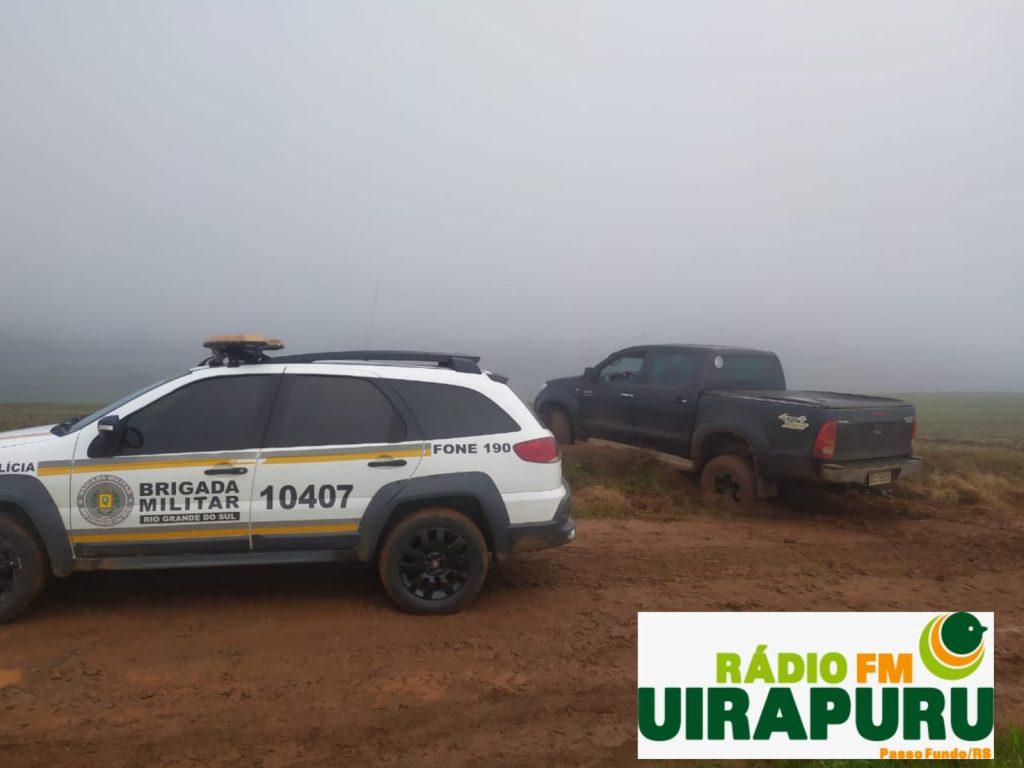 BM recupera caminhonete levada em assalto no Centro de Ernestina
