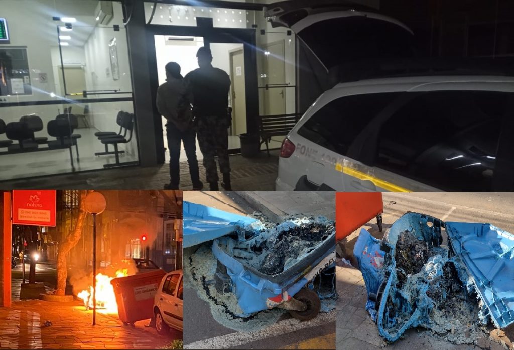 Brigada Militar prende marginal incendiando contêineres de lixo na Avenida Brasil