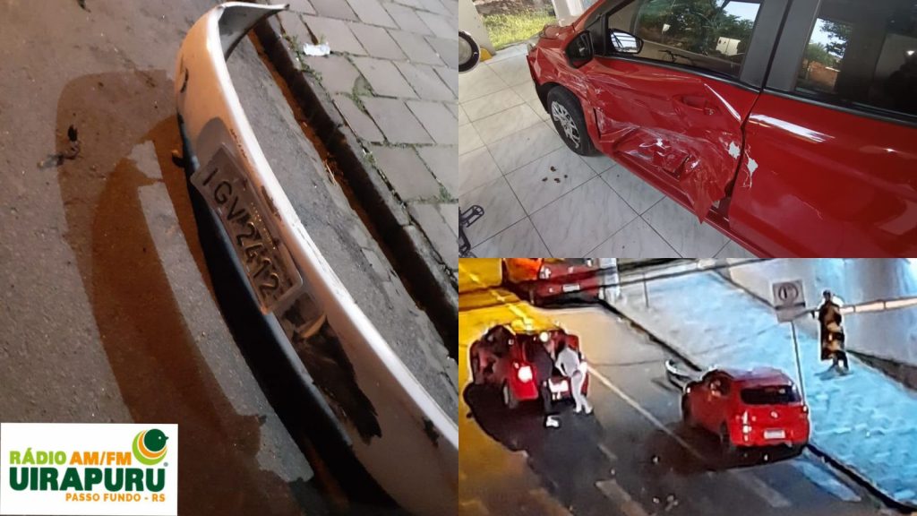 Motorista causa acidente de grande monta e foge no Centro de Passo Fundo